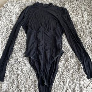 Black mesh bodysuit